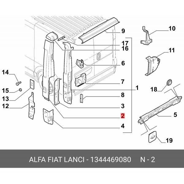 Acabamento Traseiro Fiat Novo Ducato X250 Direito 1344469080