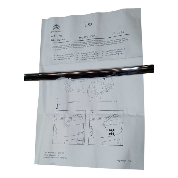 Friso Cromado Tampa Traseira Citroen Ds3 9424f8 Original Cromado