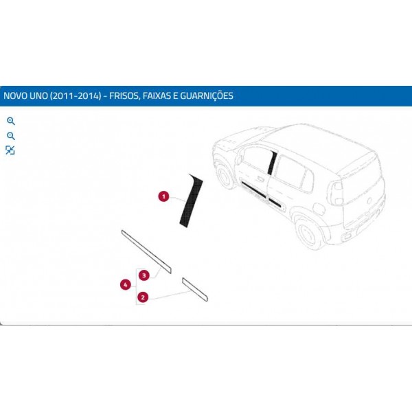Friso Porta Fiat Uno 2p 2011 2014 100188365 Esquerdo Preto