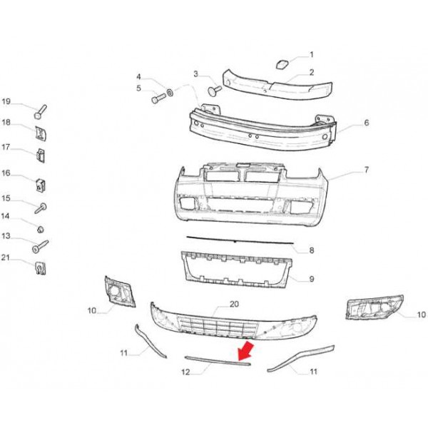 Grade Cromada Parachoque Fiat Linea 2015 2016 100223238 Cromado Brilhante