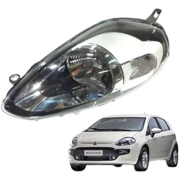 Farol Fiat Punto 2013 2017 Esquerdo 51878409 Detalhe Esquerdo/motorista