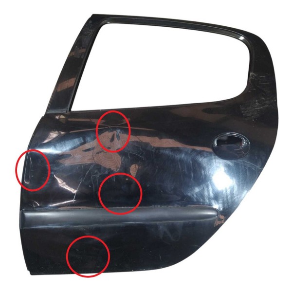 Porta Traseira Peugeot 206 Presence 1.4 2005 Esquerdo Detalh Traseira Esquerdo Preto