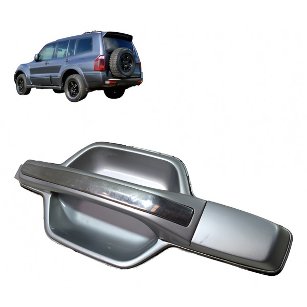 Macaneta Porta Traseira Mitsubishi Pajero Full 2006 Esquerda Prateado Traseira