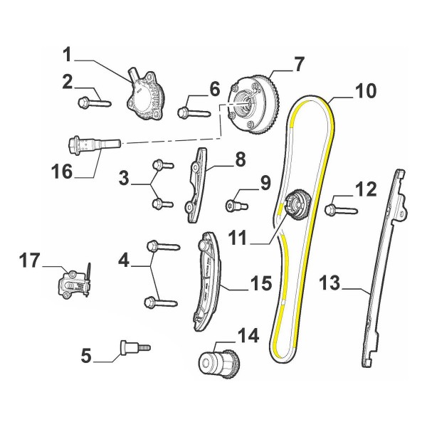 Corrente Comando Fiat Strada Firefly 1.3 2021 55267975 - Cinza