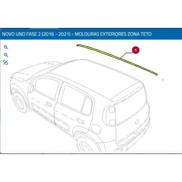 Borracha Friso Teto Esquerdo Fiat Novo Uno 100209649