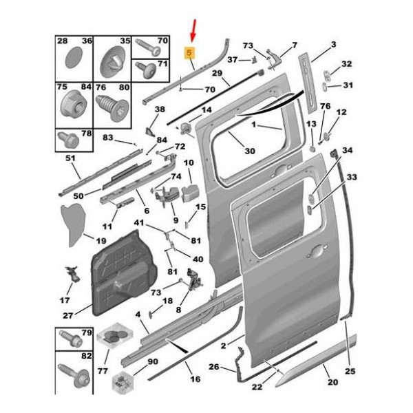 Trilho Superior Guia Porta Jumpy Scudo Expert 9830325780